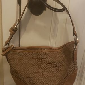Small coach shoulder signature bag